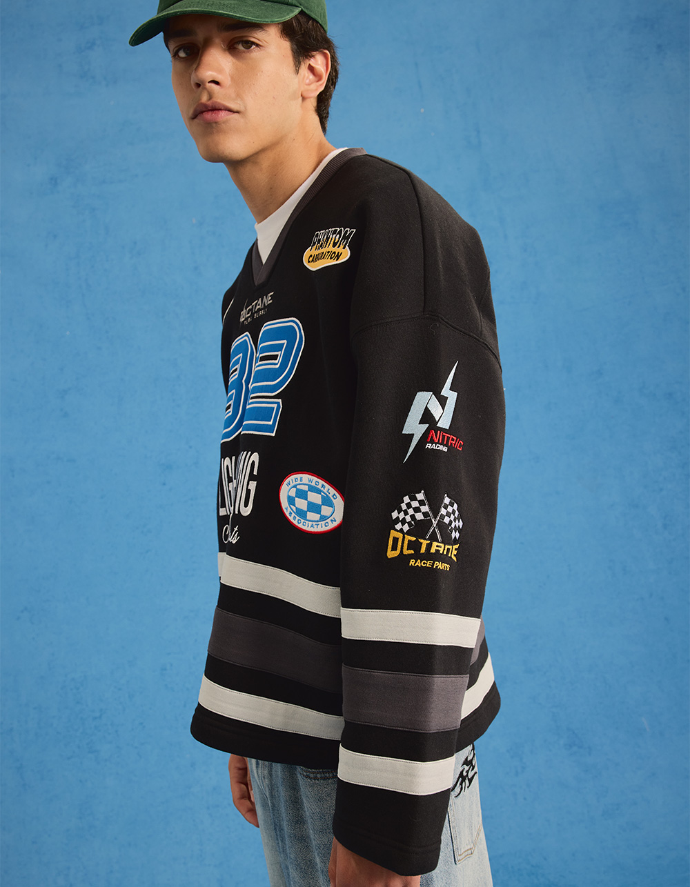 RSQ Hockey Mens Oversized Sweatshirt - MULTI
