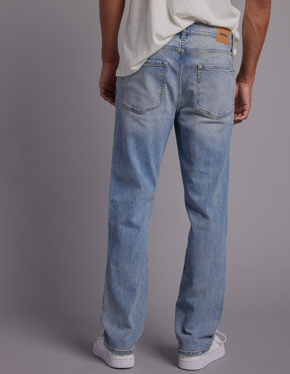 RSQ Mens Slim Straight LIGHT Denim Jeans - WASH