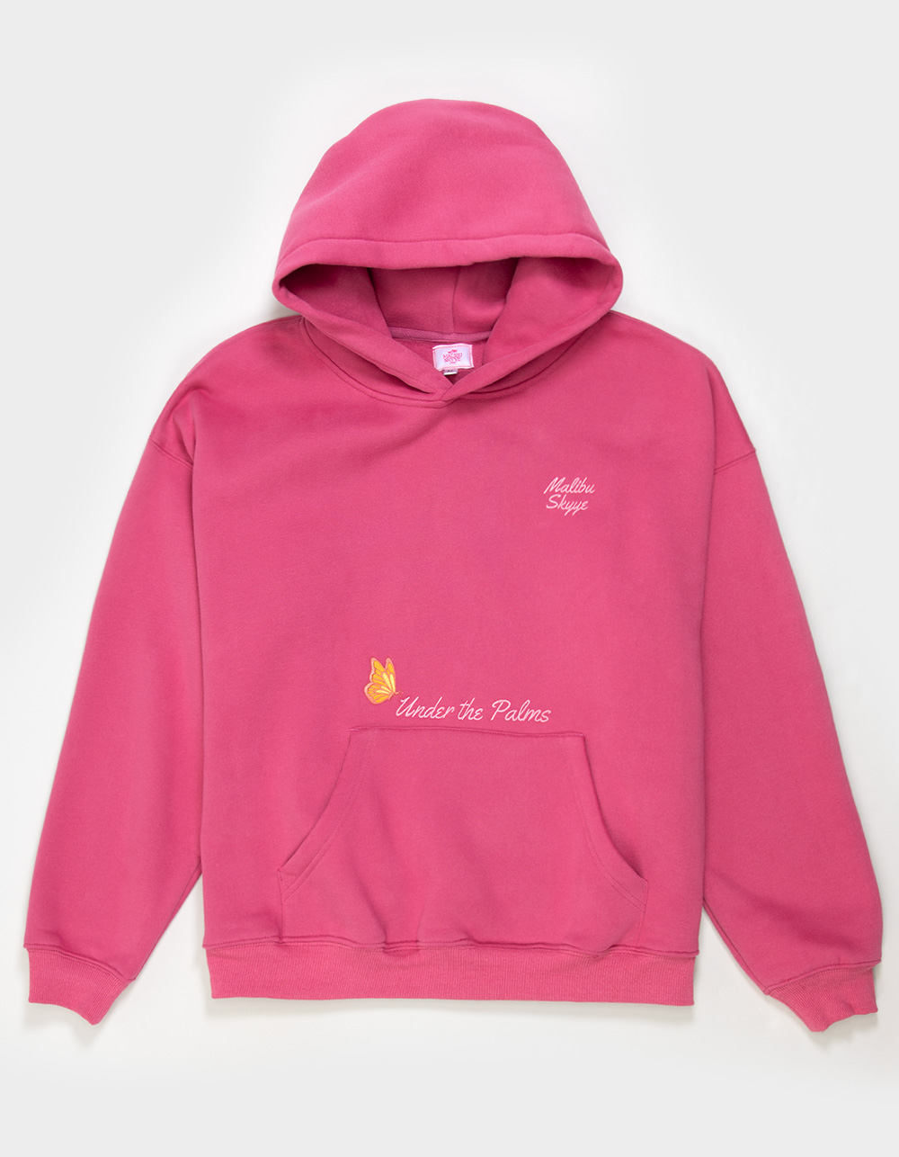 MALIBU SKYYE Under The Palms Embroidered Womens Hoodie - PINK