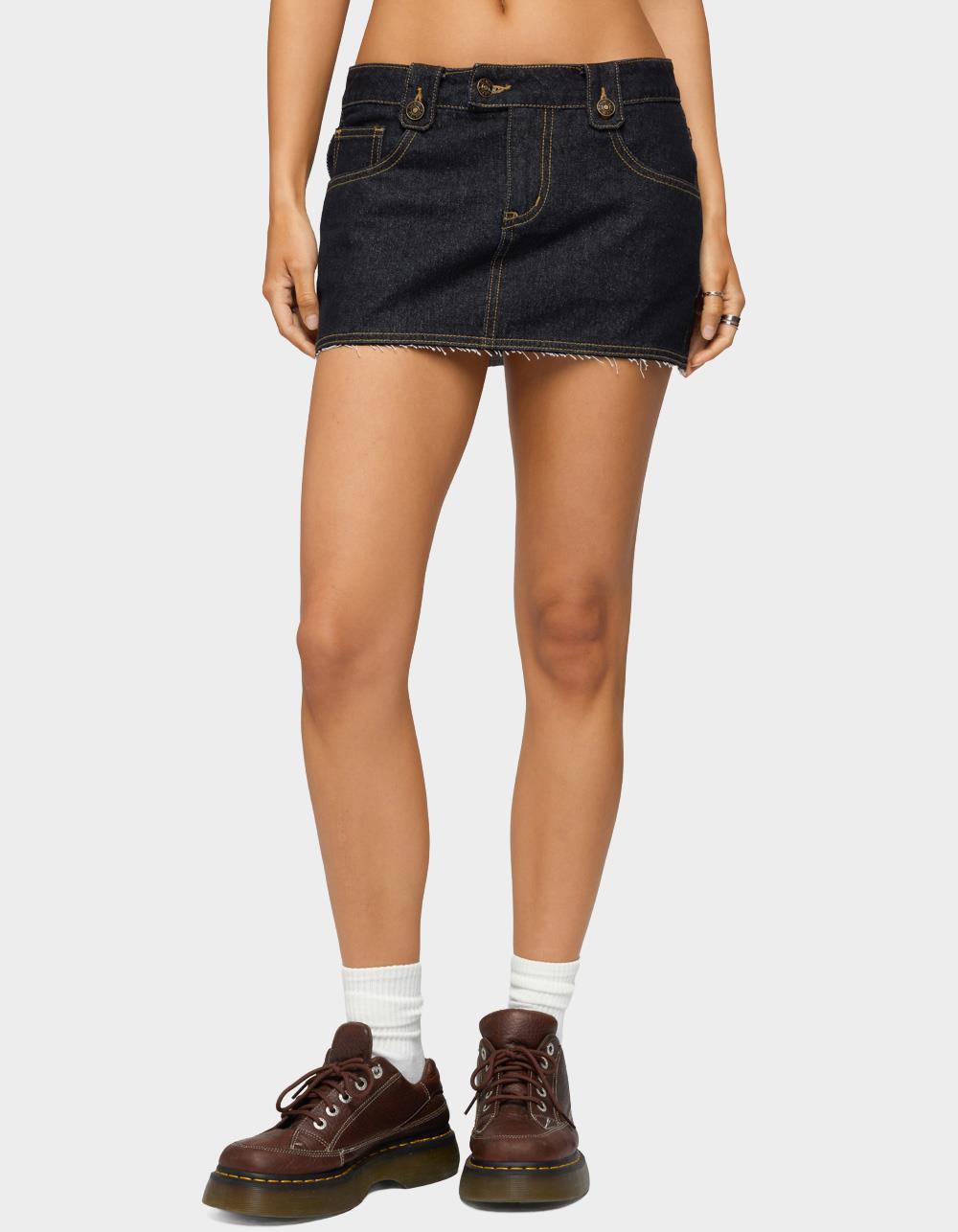 EDIKTED Noura Denim Mini Skirt - DARK BLUE