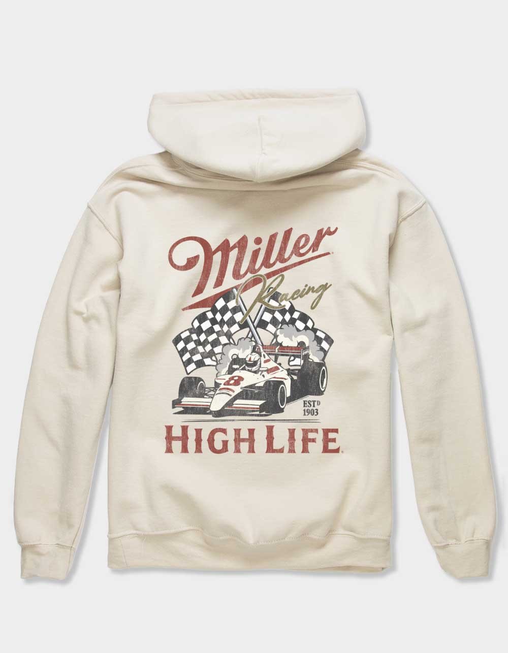 MILLER HIGH LIFE Racing Distressed Unisex Hoodie - SAND