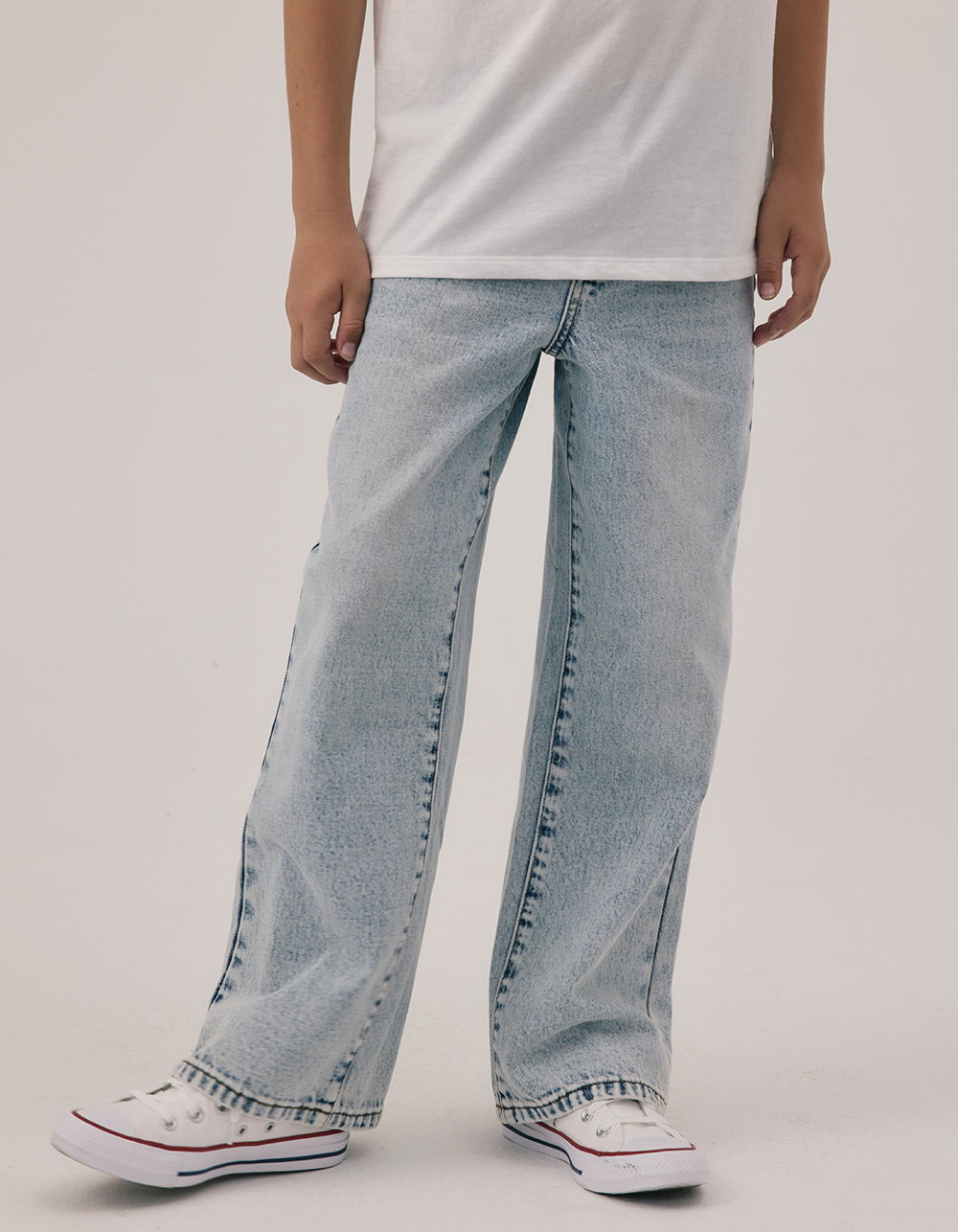 RSQ Boys Extra Baggy Embroidered Jeans - LIGHT WASH