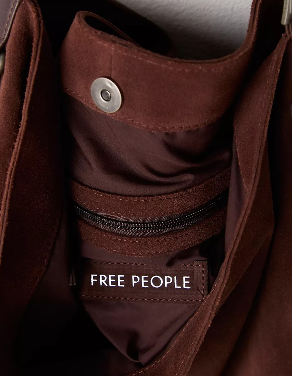 FREE PEOPLE Suzie Suede Slouchy Tote Bag - CHOCOLATE