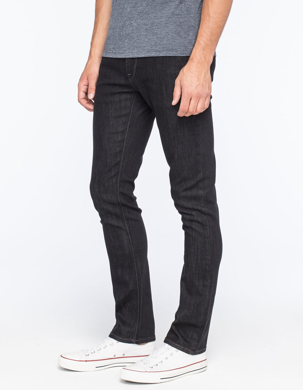 VOLCOM Vorta Mens Slim Straight Jeans - BLACK | Tillys