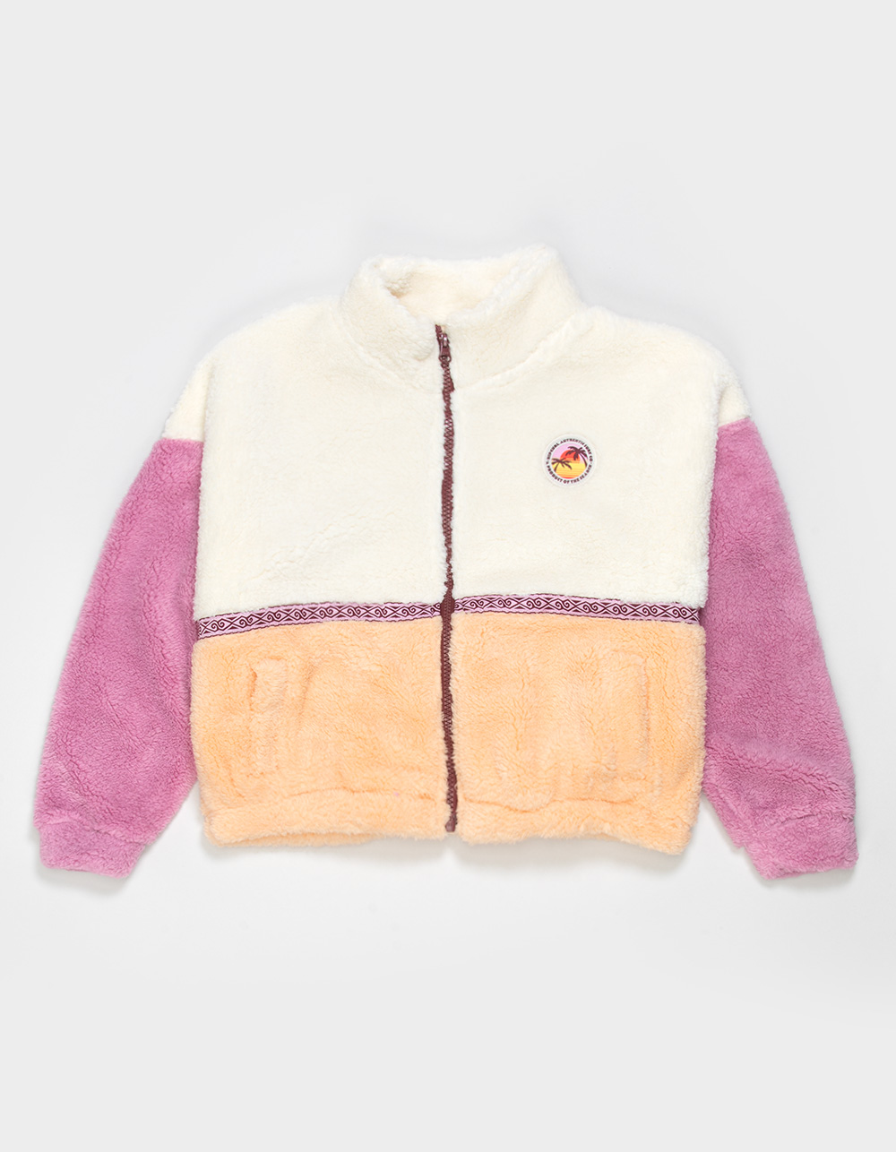 RIP CURL Surf Revival Girls Polar Fleece Jacket - Cream Combo