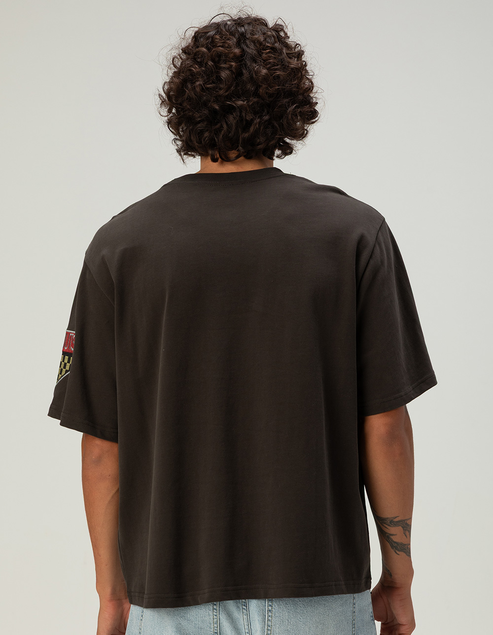 RSQ x Peanuts Racing Mens Boxy Tee - BLACK