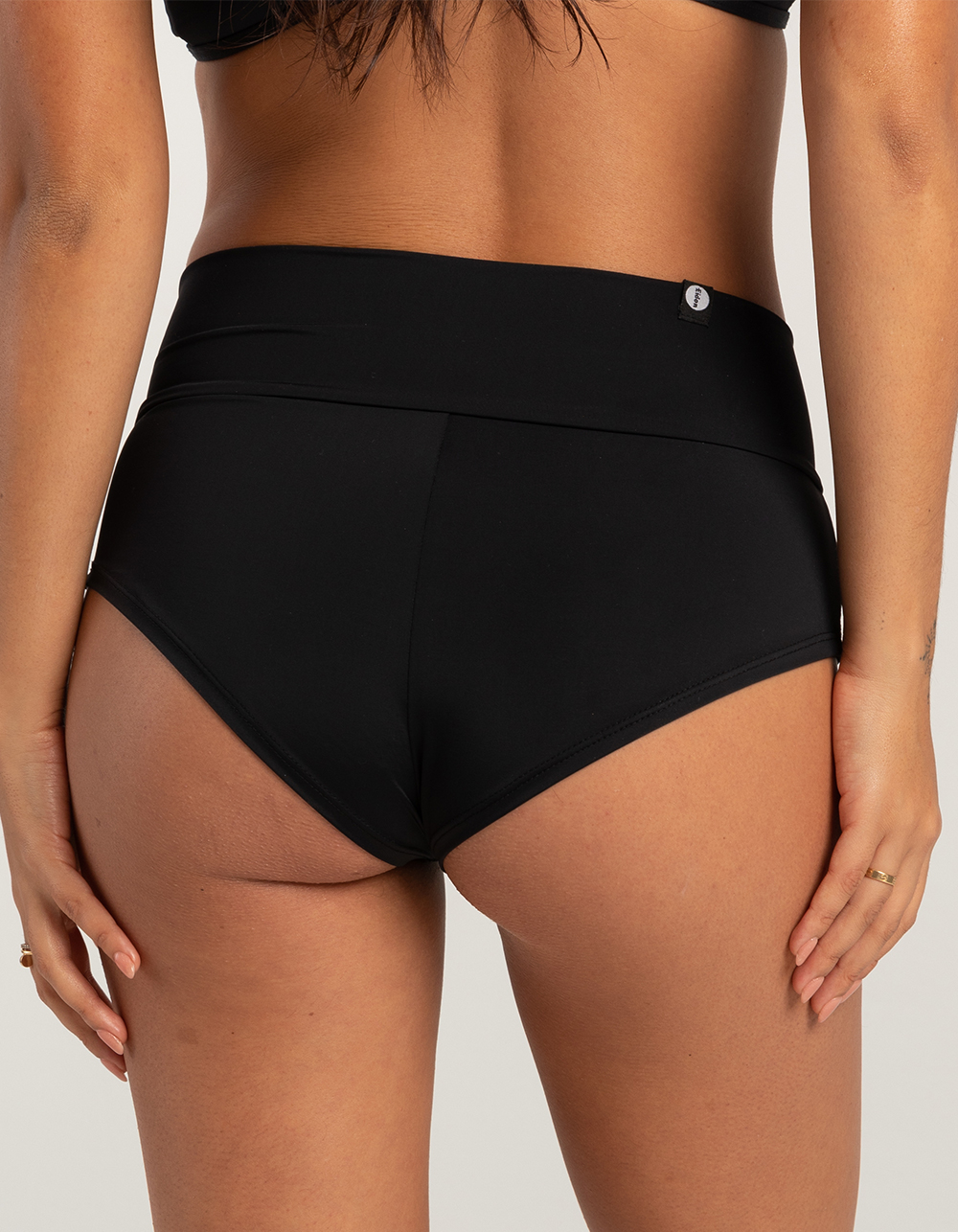 EIDON Pace High Waisted Boy Short Bikini Bottoms BLACK Tillys