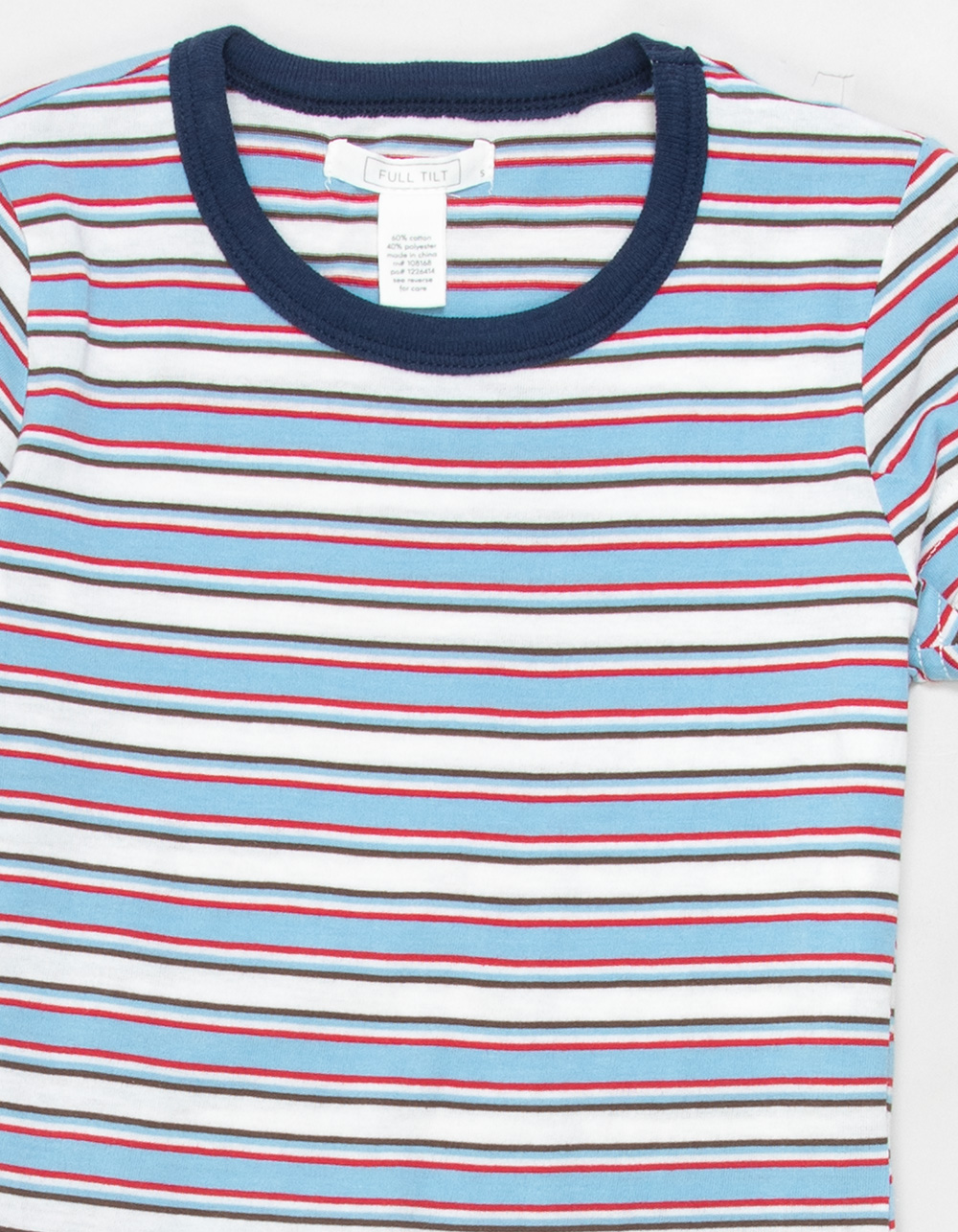 FULL TILT Girls Stripe Ringer Tee - MULTI