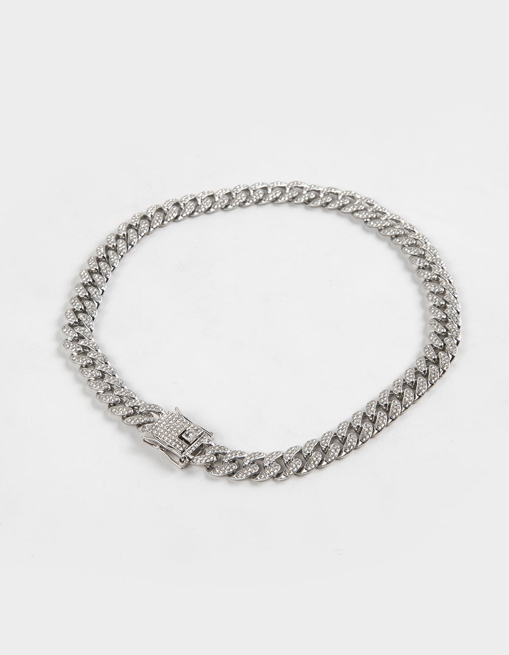 RSQ Iced Cuban Link Necklace - SILVER