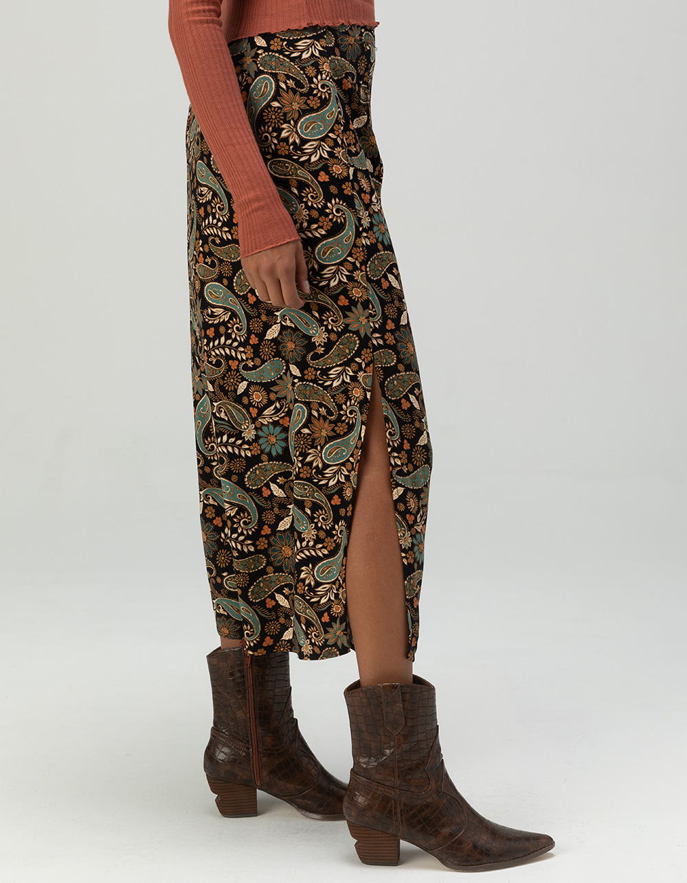 O'NEILL Sunni Rosa Womens Midi Skirt - BLACK COMBO