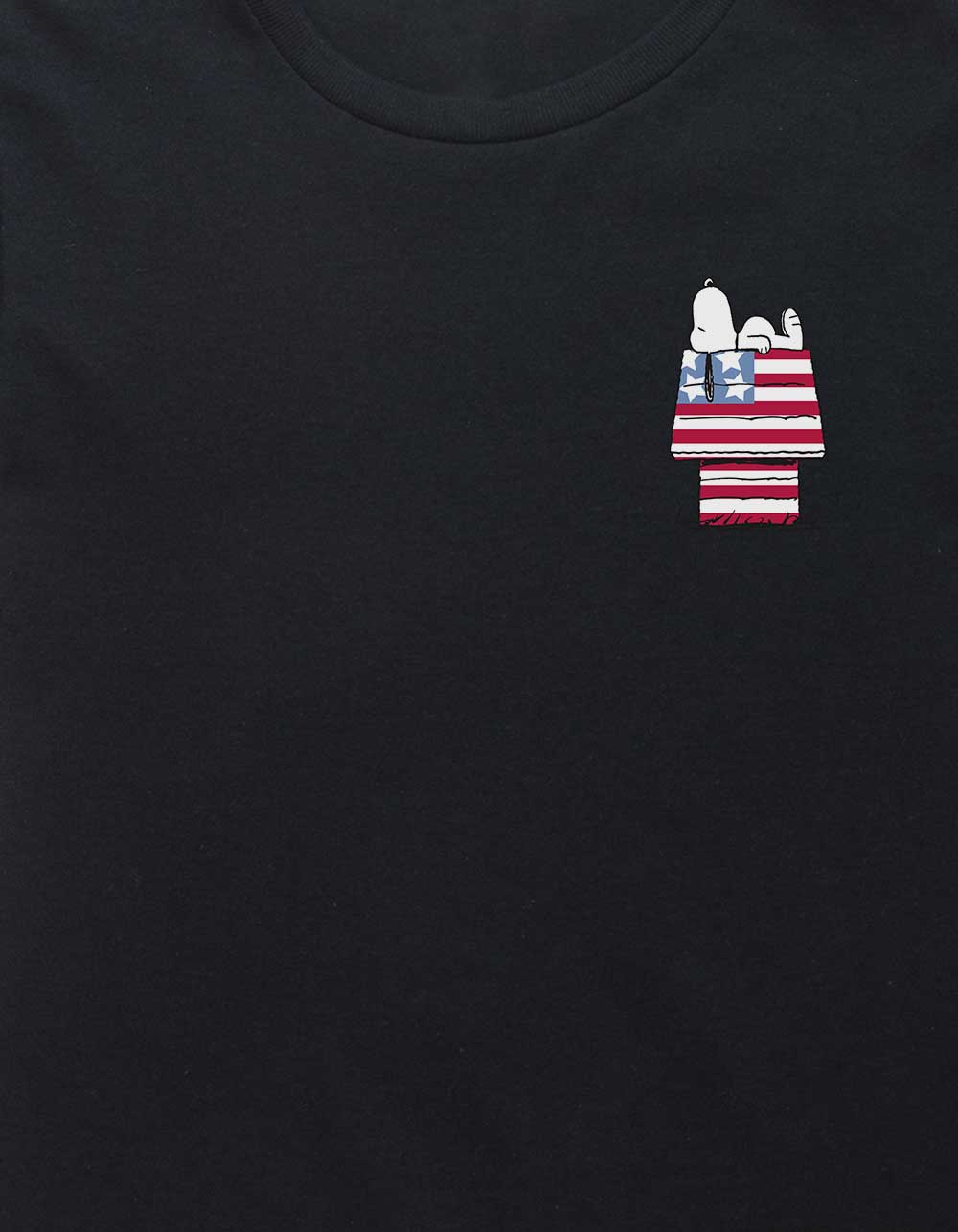PEANUTS Snoopy Dog House Flag Unisex Kids Tee - BLACK