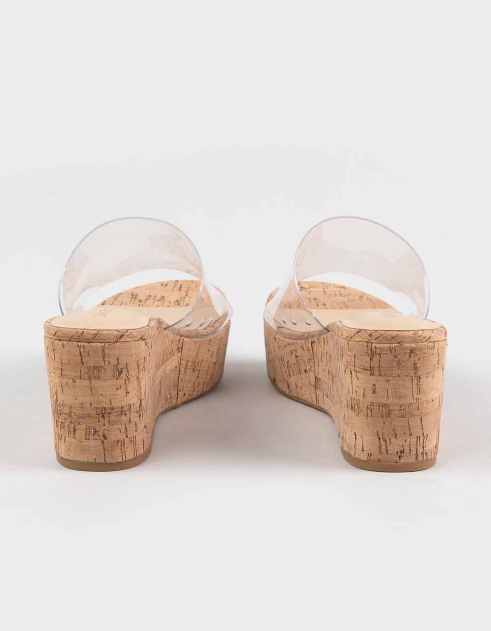 BAMBOO Beyond Womens Wedge Sandals - CLEAR