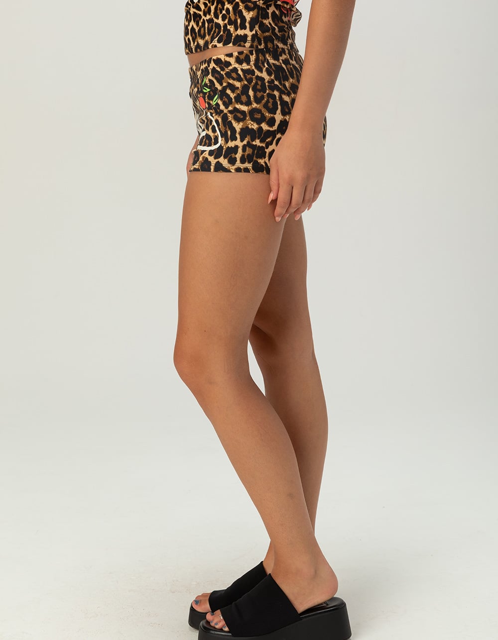 ED HARDY Love Kills Slowly Womens Mini Shorts - LEOPARD
