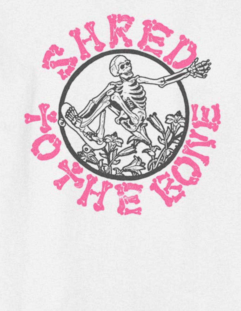 SKELETON Shred Distressed Unisex Kids Tee - WHITE
