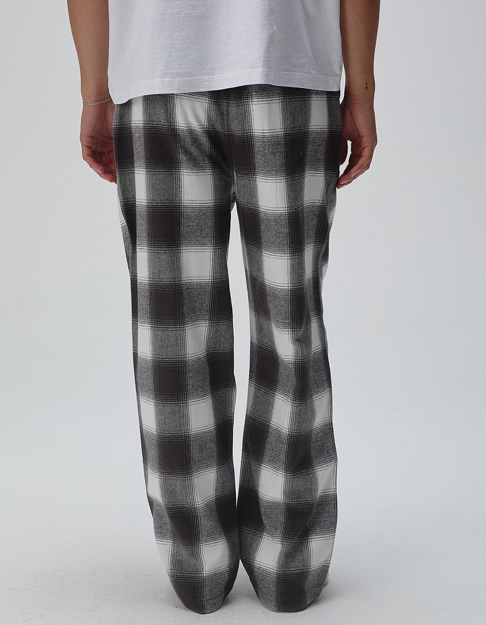 RSQ Mens Plaid Pajama Pants - WHT/GRAY
