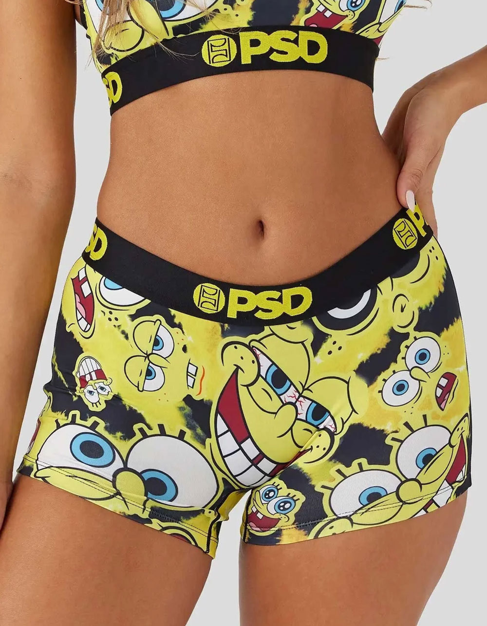 PSD x SpongeBob SquarePants Dye All Over Womens Boyshorts - BLK/YELLOW ...