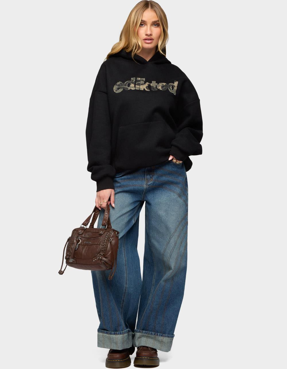 Edikted Camo Cutie Oversized Hoodie