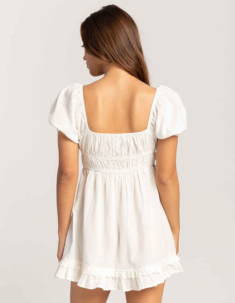 BDG Urban Outfitters Farron Womens Babydoll Dress - OFF WHITE