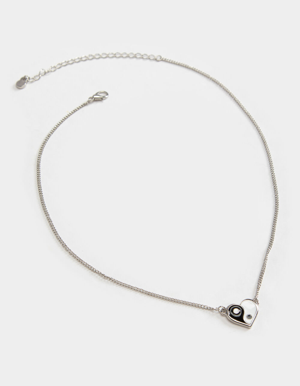 FULL TILT Yin Yang Heart Necklace SILVER Tillys