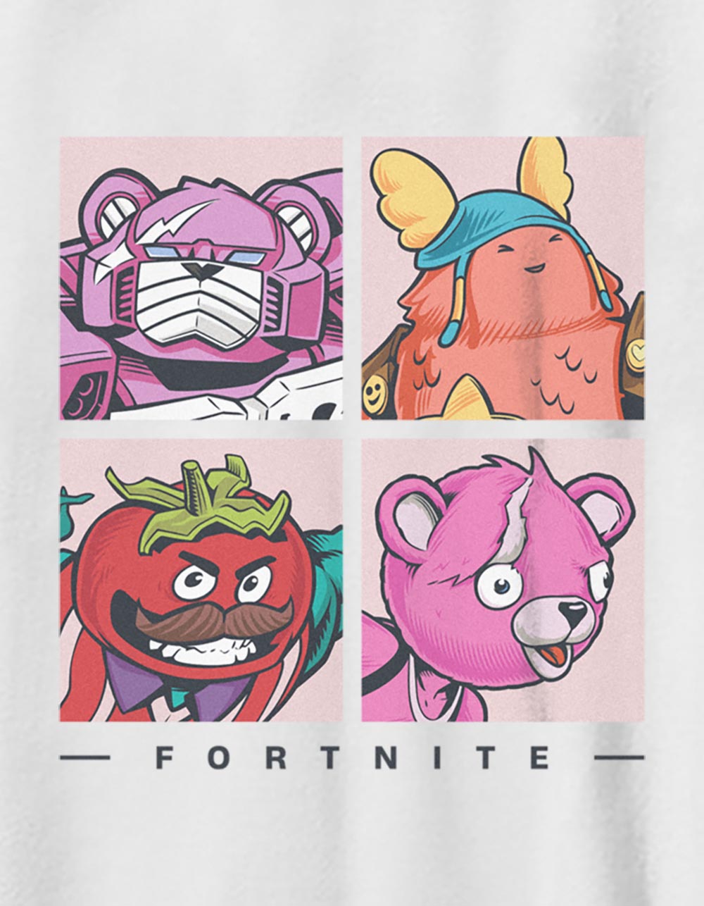 FORTNITE Square Characters Unisex Kids Tee - WHITE