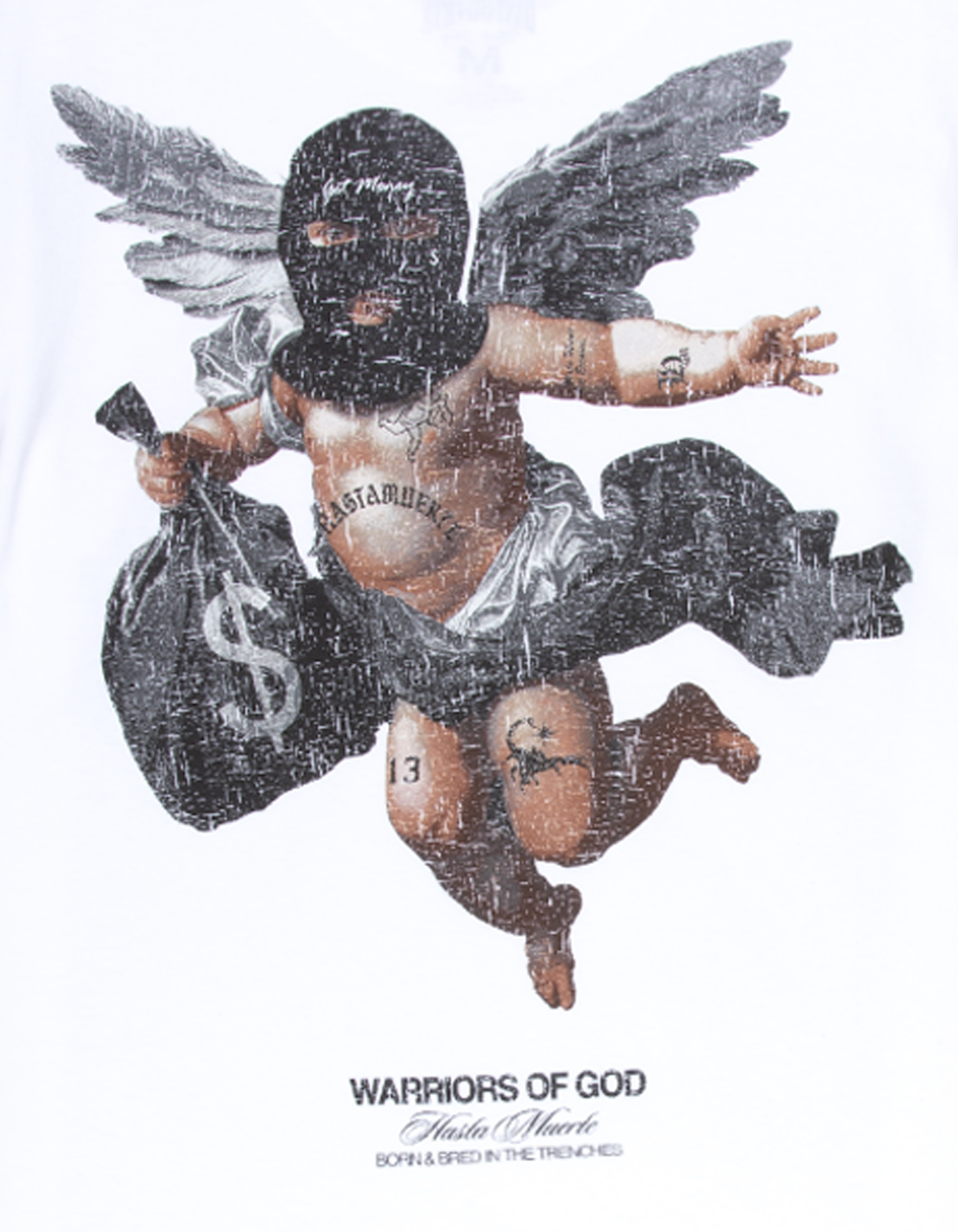 HASTA MUERTE MB Angel Tat Mens Tee - WHITE