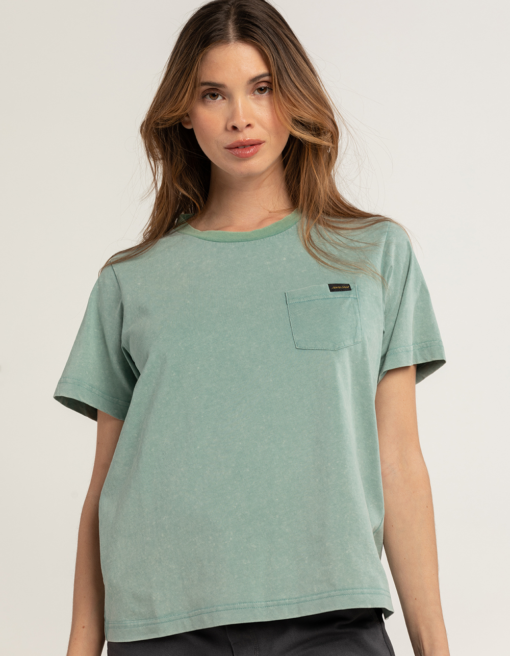SANTA CRUZ Holo Wave Womens Pocket Tee - MINT | Tillys