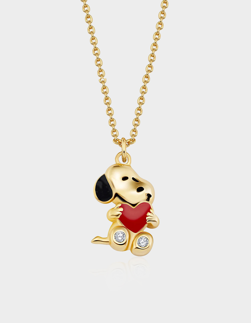 CRISLU Peanuts Snoopy's Love Necklace - GOLD