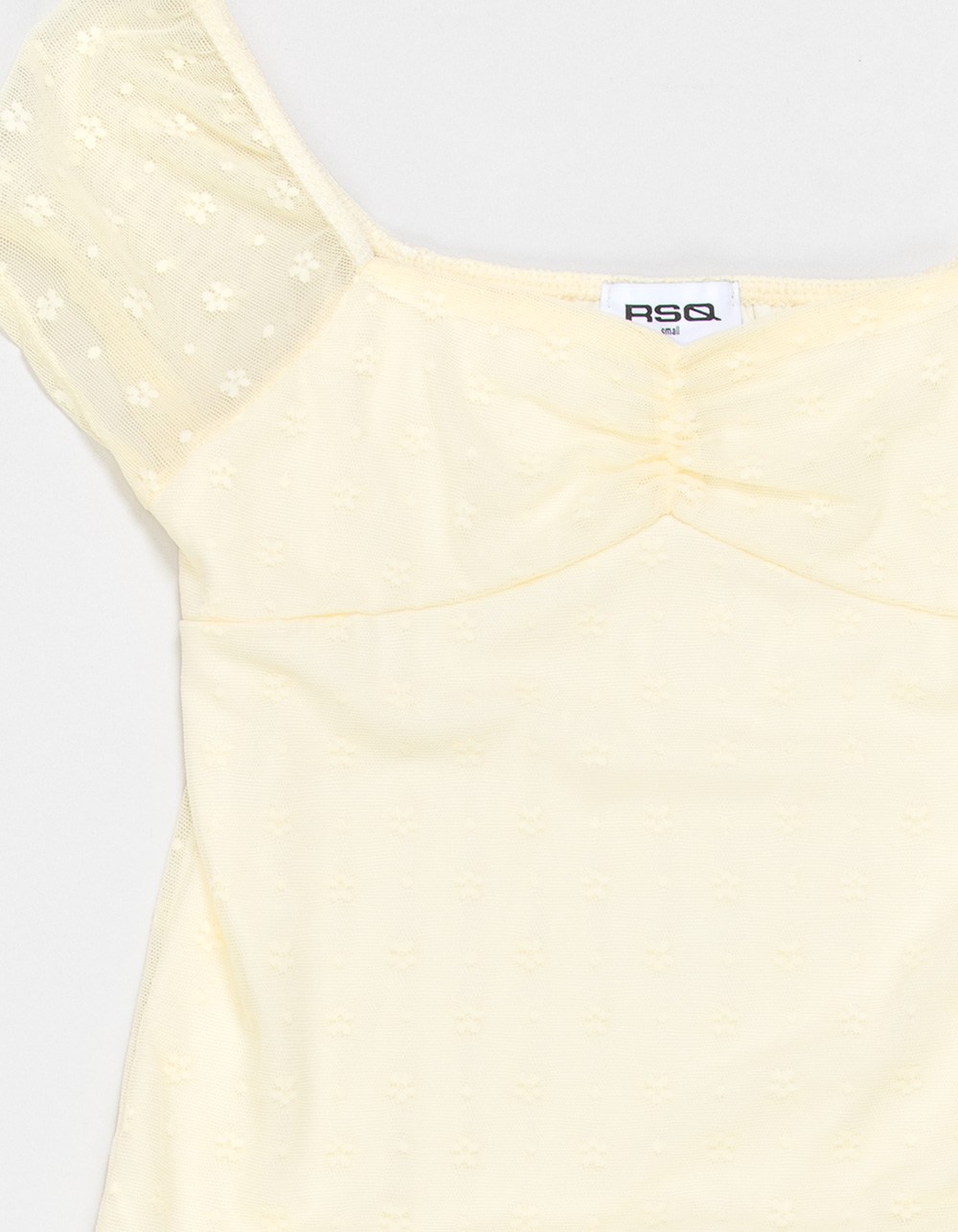 RSQ Girls Flocked Mesh Top - YELLOW