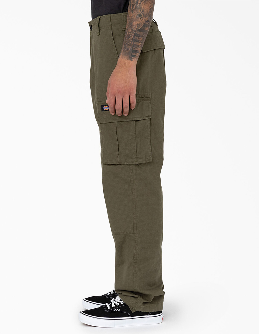 DICKIES Eagle Bend Relaxed Fit Double Knee Mens Cargo Pants - OLIVE