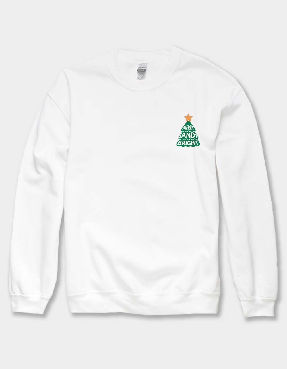 TREE Merry And Bright Floral Unisex Crewneck Sweatshirt - WHITE