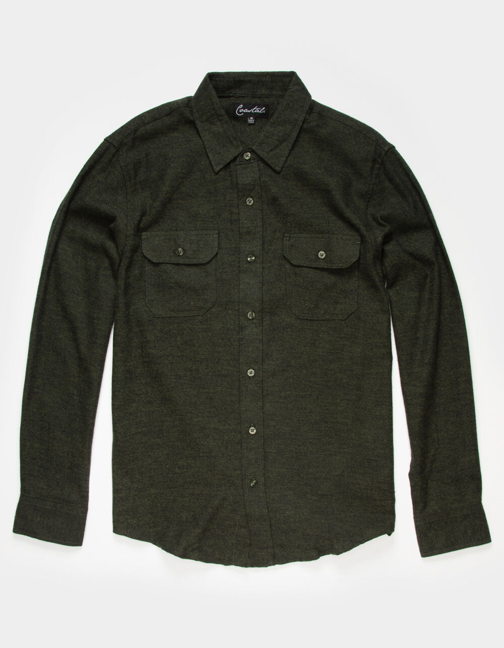 COASTAL Herringbone Mens Green Flannel Shirt GREEN Tillys
