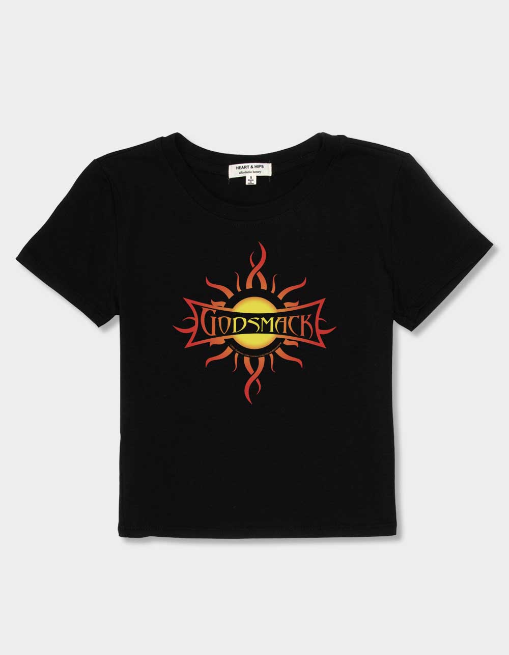 GODSMACK Sun Logo Womens Baby Tee - BLACK