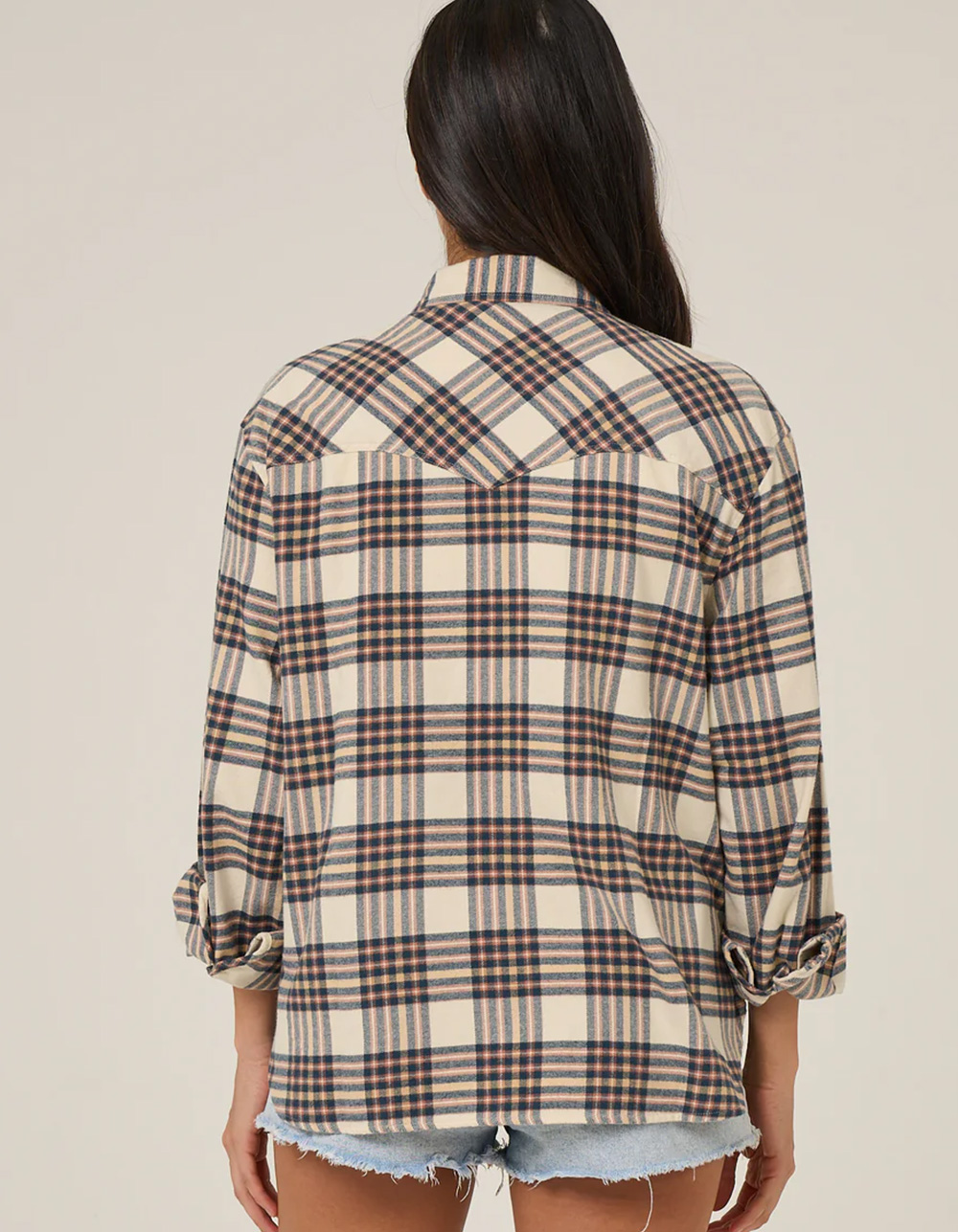 SALTY CREW Out West Womens Oversized Flannel - Cream Combo
