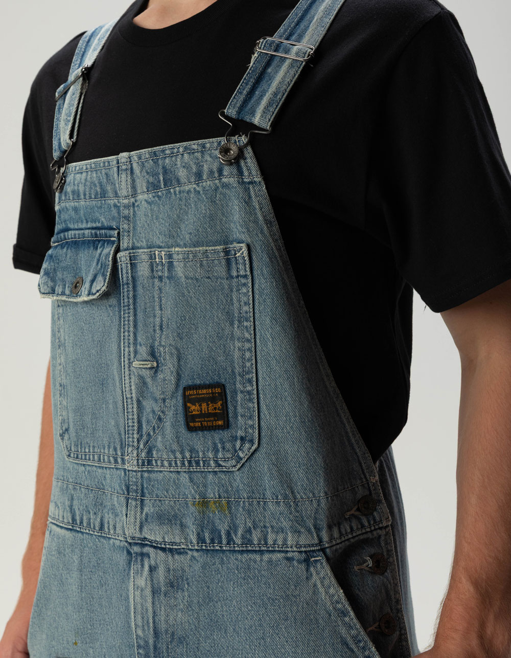 LEVI'S Mens Loose Overalls - Diving Ducks DIRTY DENIM