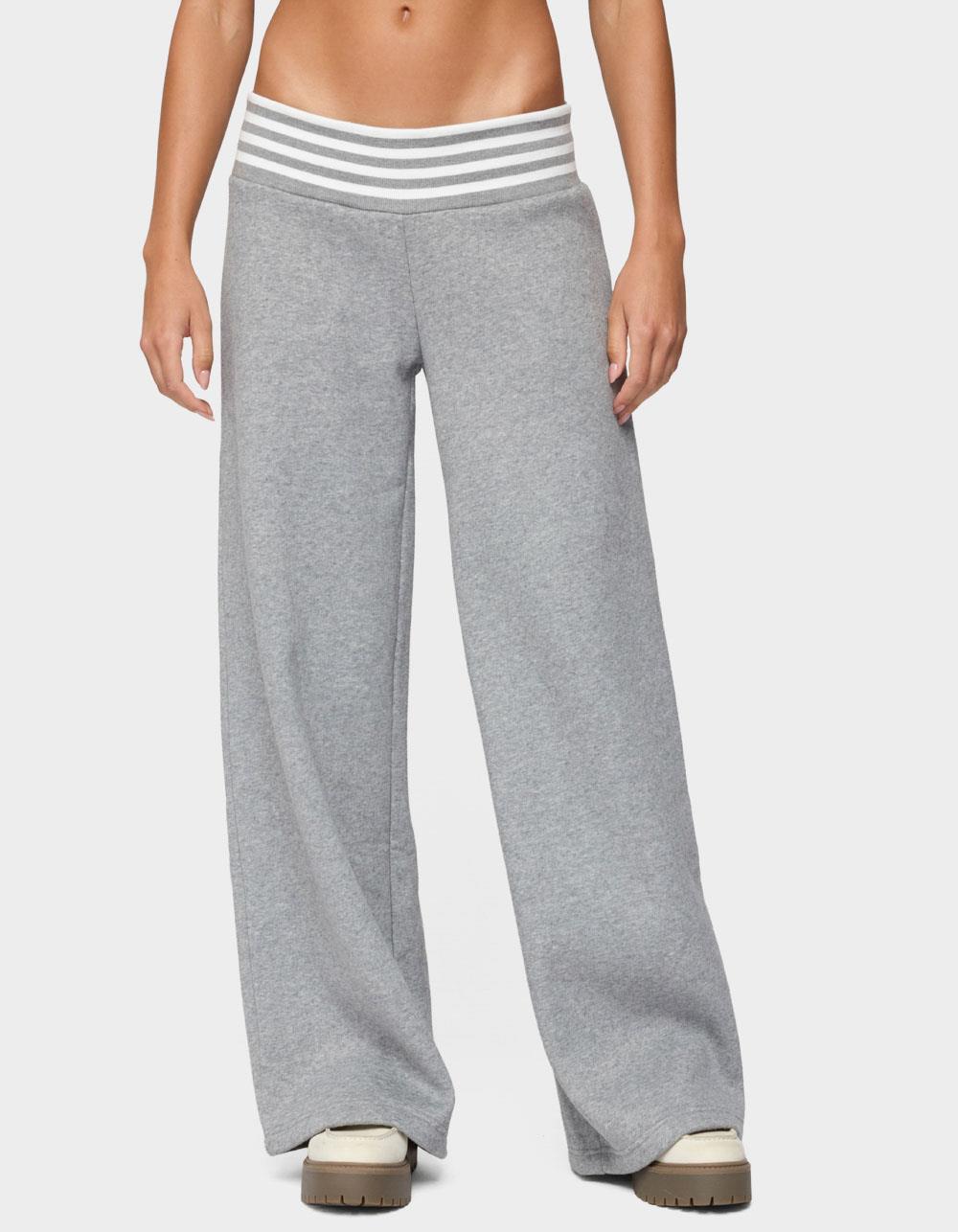 EDIKTED Eloura Stripey Sweatpants - GRAY