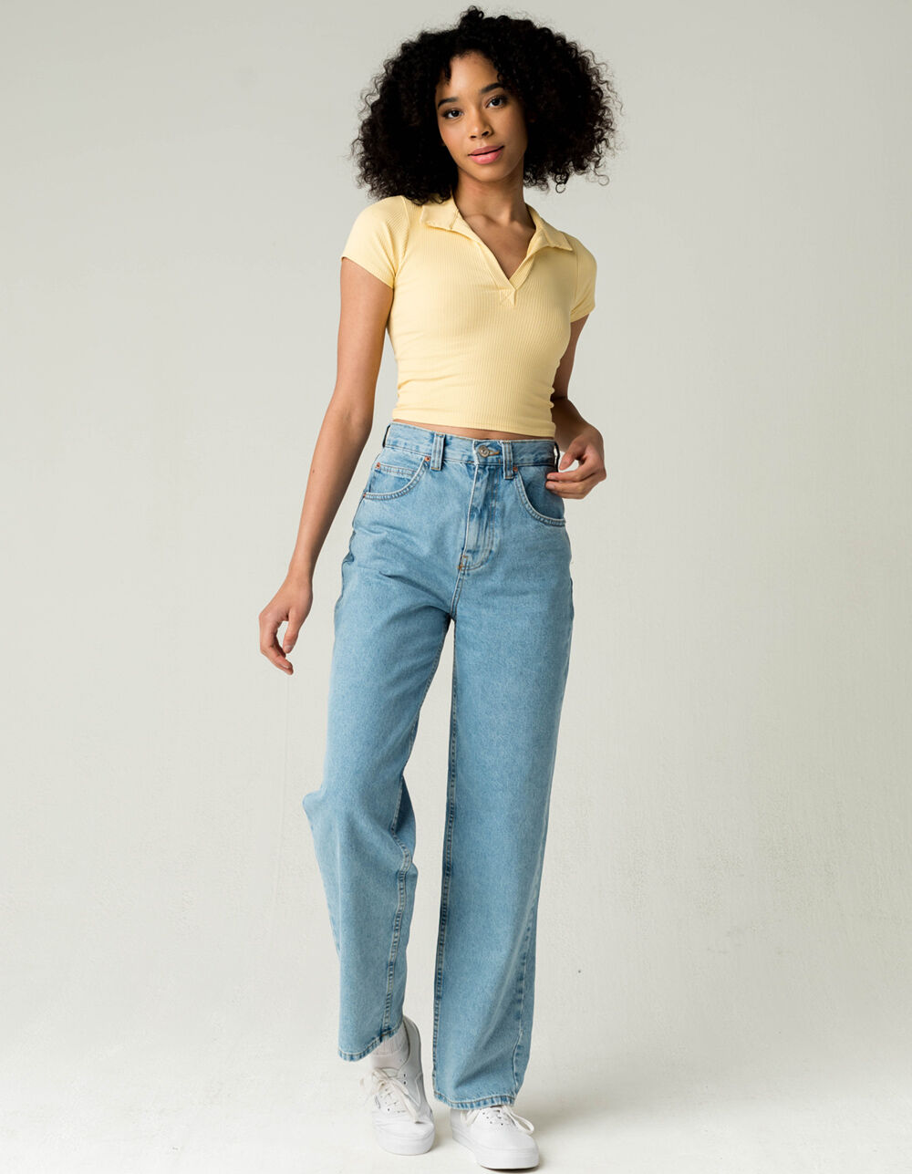 FULL TILT Johnny Collar Womens Yellow Tee YELLOW Tillys