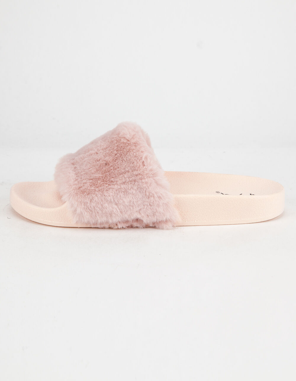 QUPID Faux Fur Pink Womens Sandals image number 2