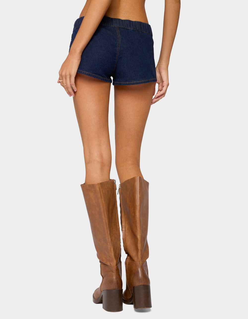 EDIKTED Aggie Denim Micro Shorts - BLUE