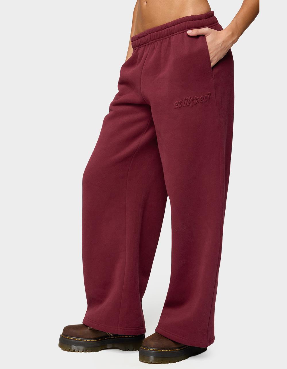 Edikted Totally Sweatpants - DK RED