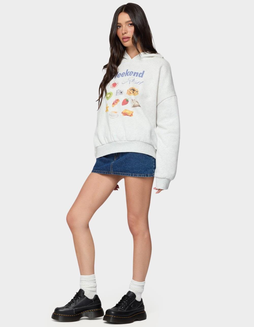 EDIKTED Weekend Reset Hoodie - GRAY