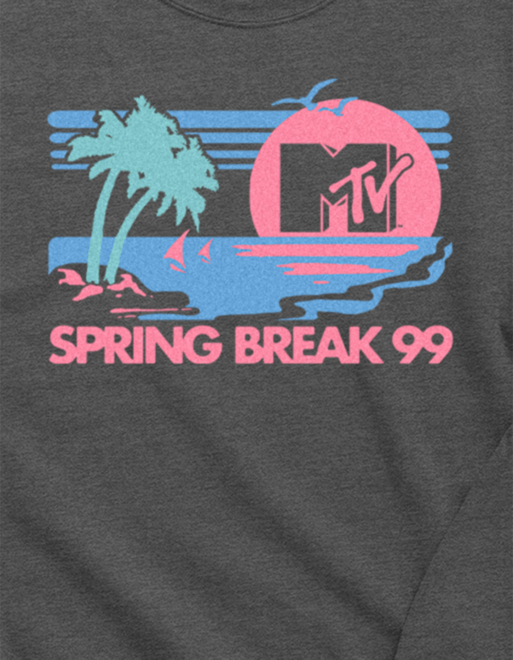 MTV Pastel Beach Unisex Crewneck Sweatshirt - CHARCOAL