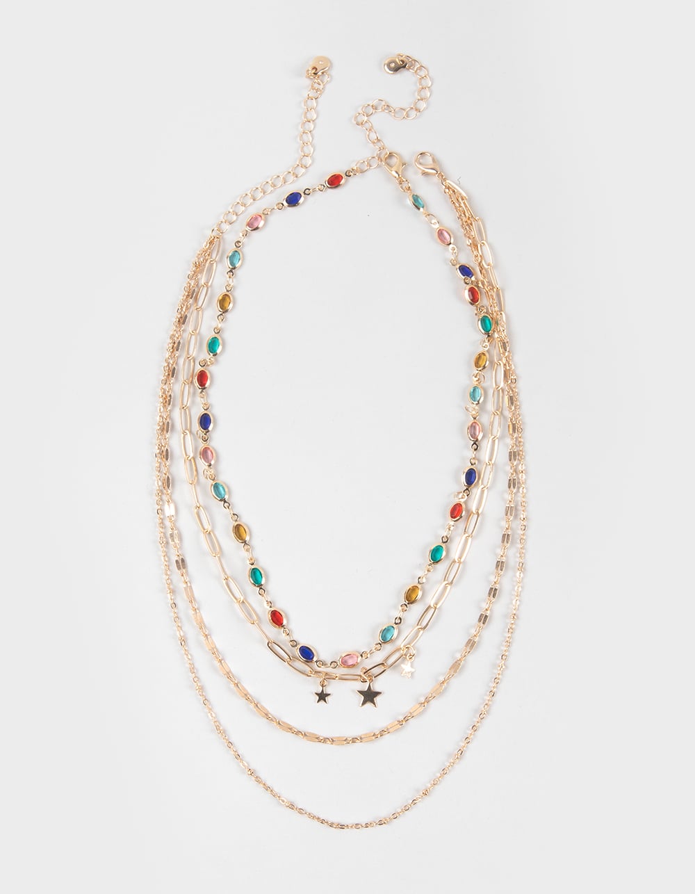 FULL TILT 2 Pack Layered Rhinestone Necklace Set - GOLD