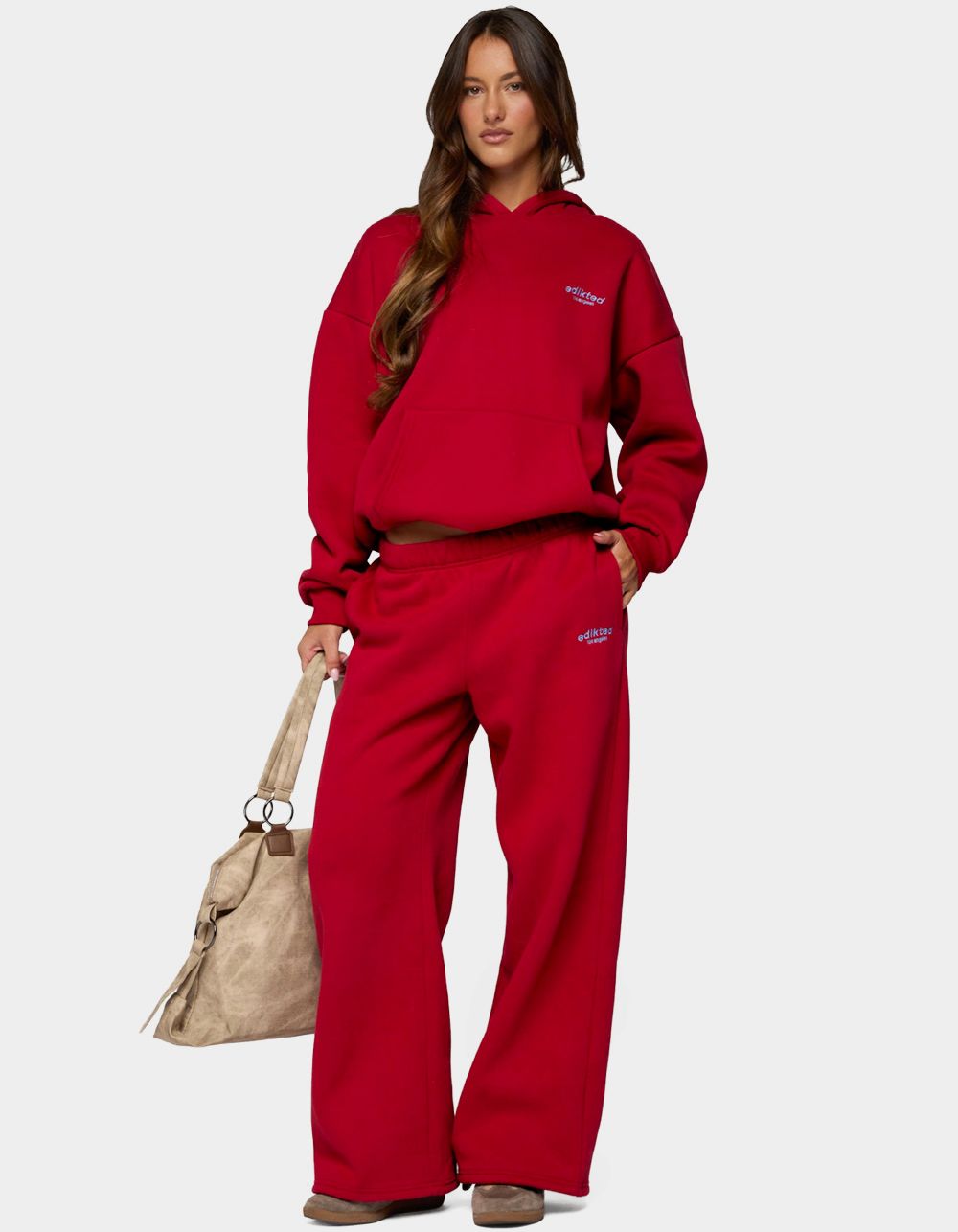 EDIKTED Los Angeles Sweatpants - RED