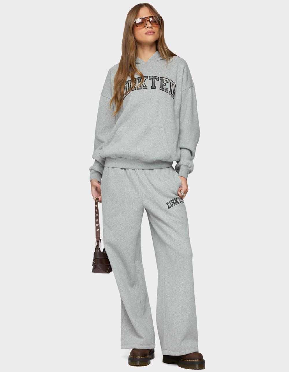Edikted Camo Crush Sweatpants - GRAY