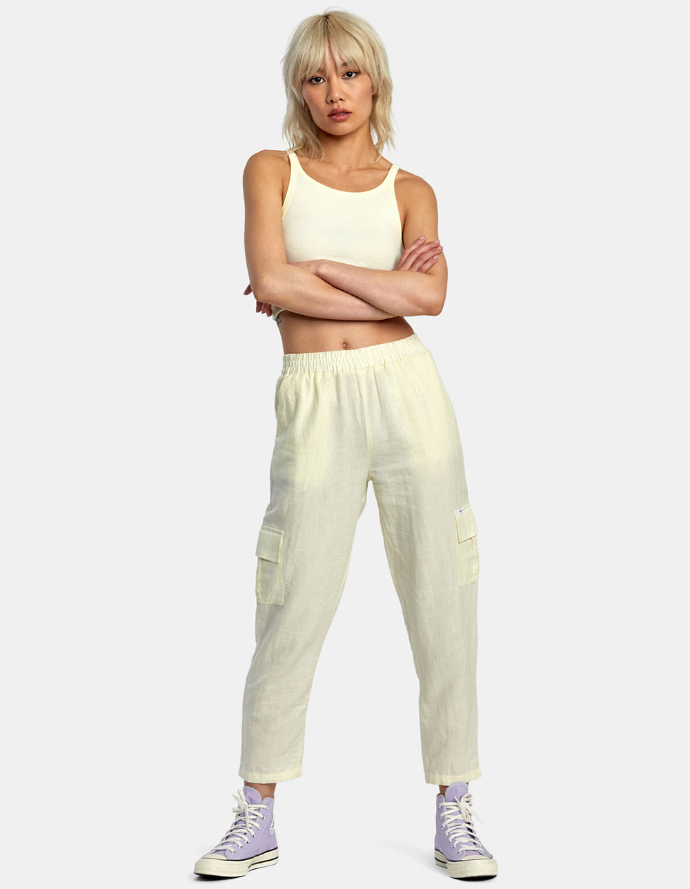RVCA New Yume Womens Cargo Pants - PALE YELLOW
