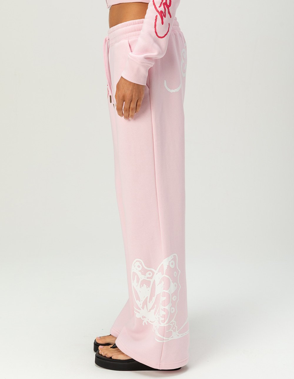 *PRIORITY* ED HARDY White Panther Womens Sweatpants - PINK