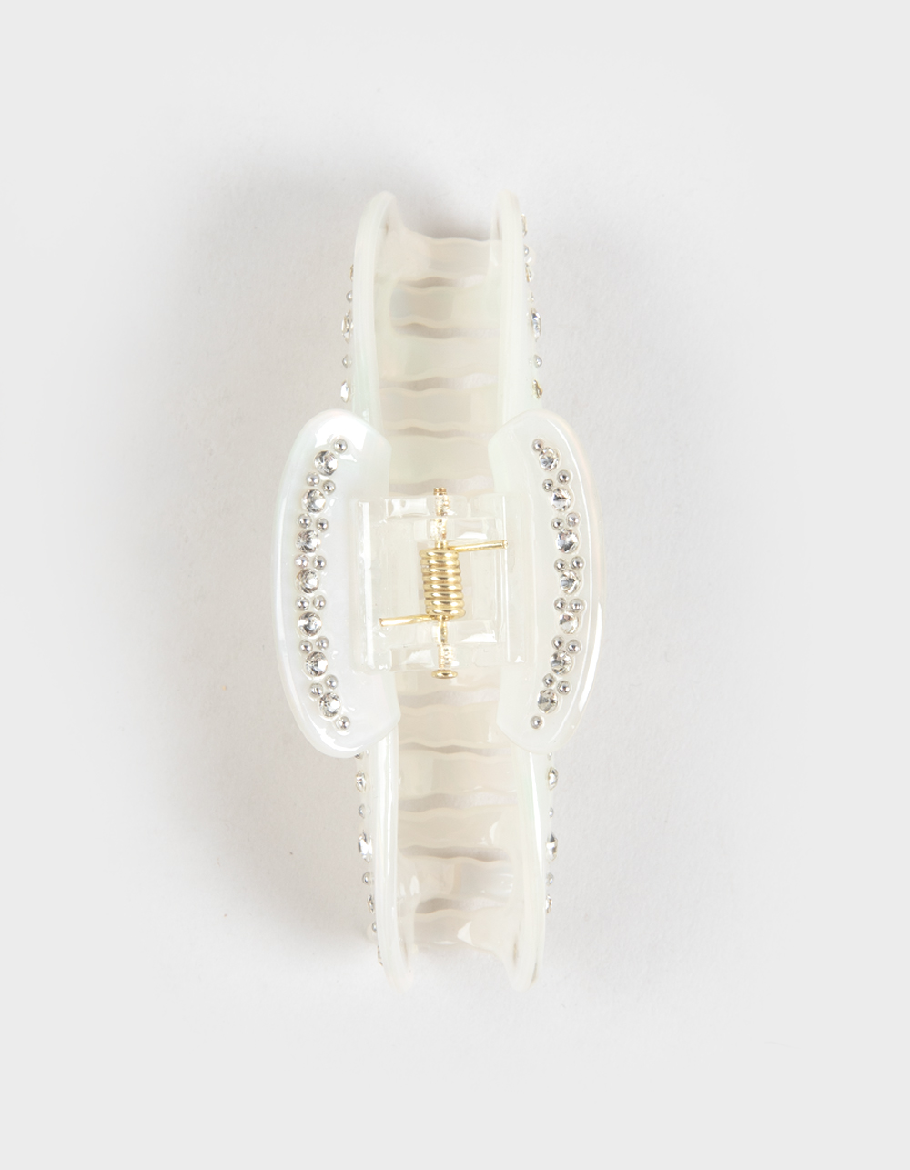 FULL TILT Rhinestone/Iridescent Claw Clip - WHITE