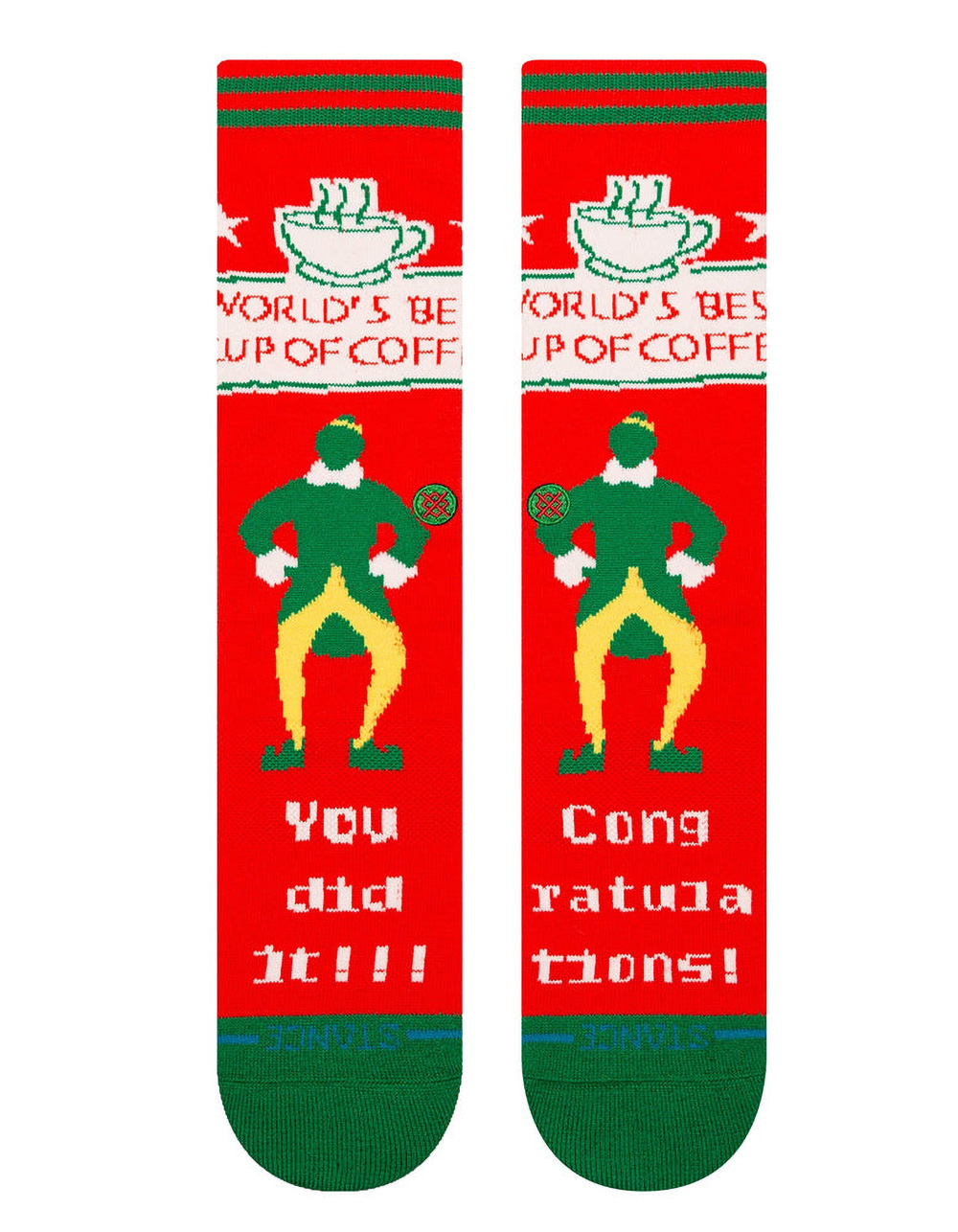 STANCE x Elf World's Best Mens Crew Socks - RED COMBO