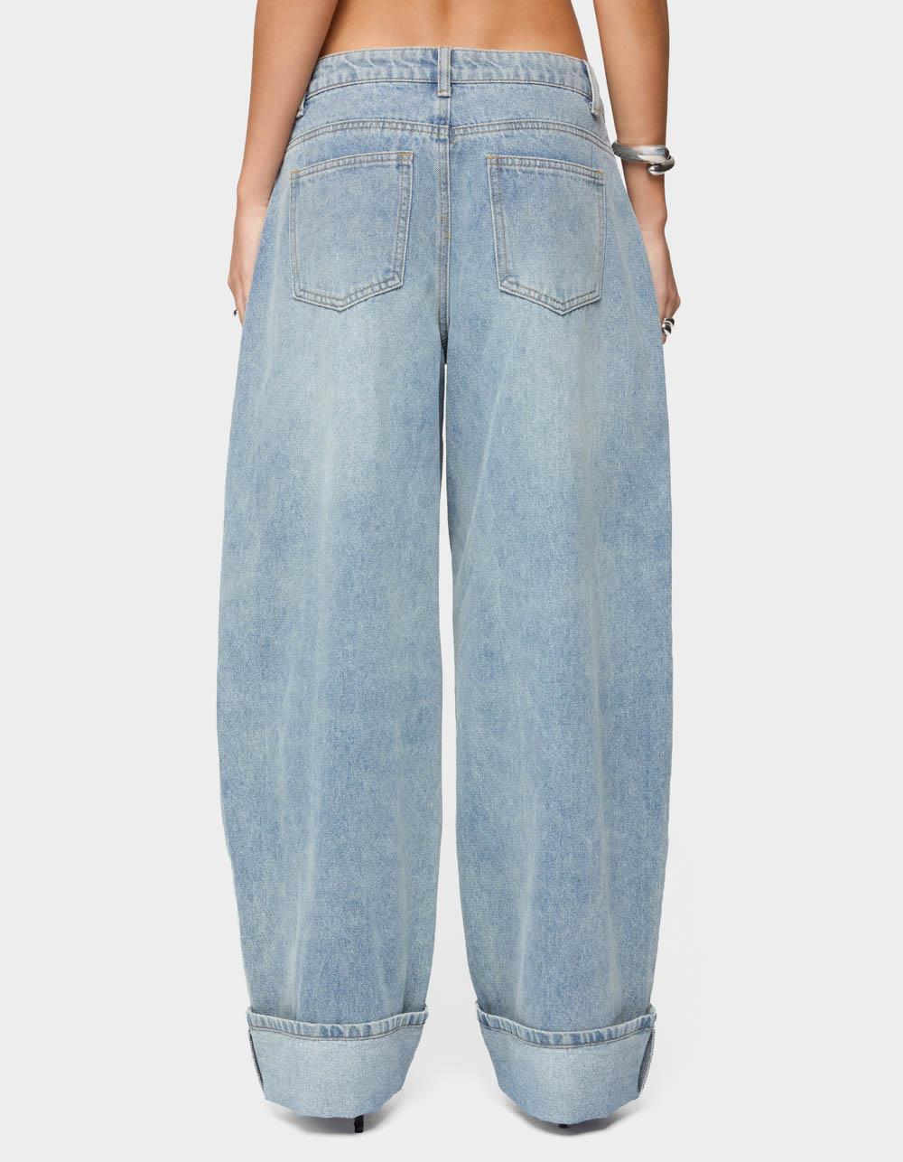EDIKTED Kella Low Rise Baggy Jeans - BLUE