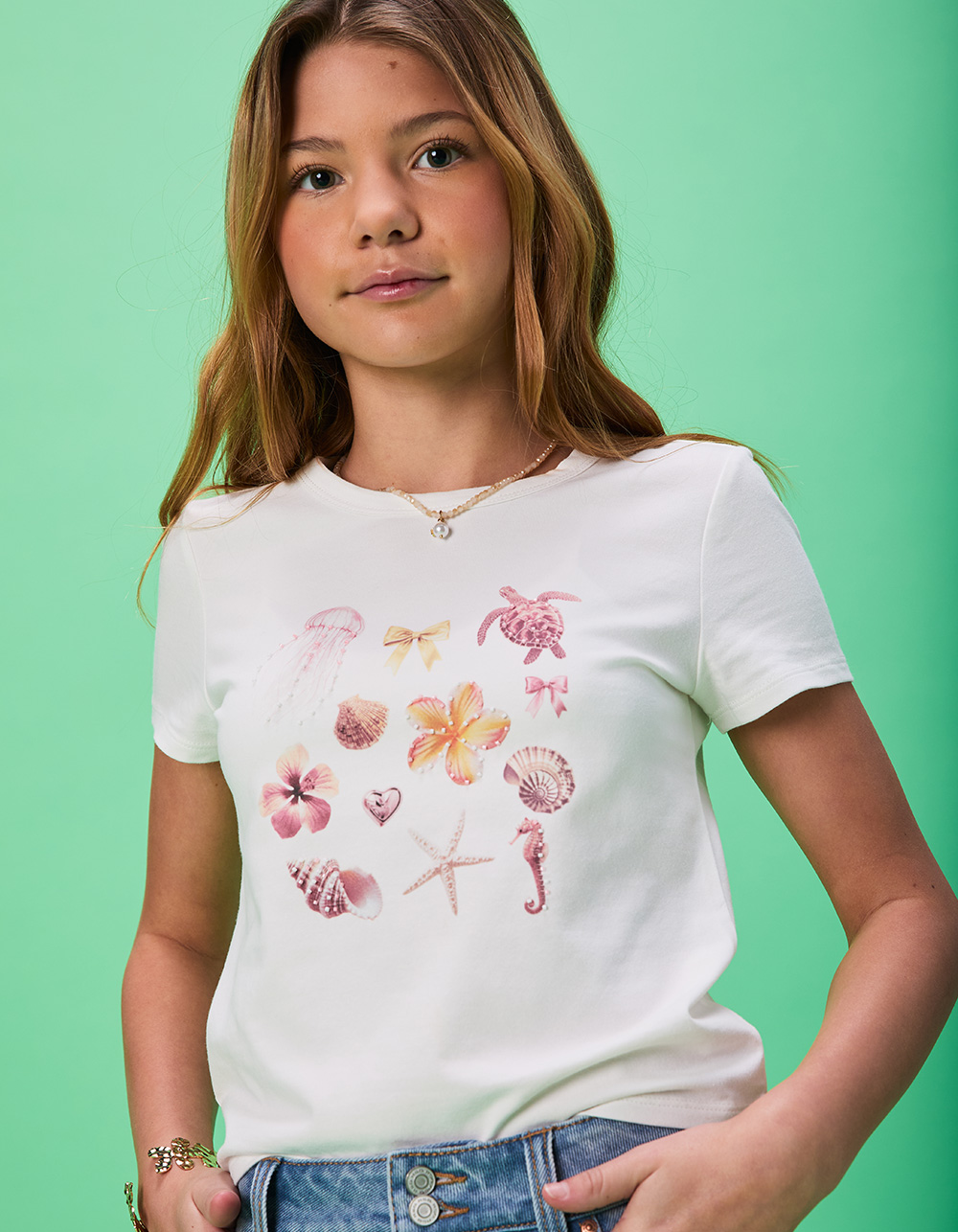 FULL TILT Beach Icon Girls Baby Tee - WHITE